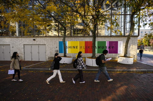 11/02/22 - Boston, MA - Northeastern students in Professor Amy Bryzgel's class perform an adaptation of A Walk Through Prage, by Czech ar...